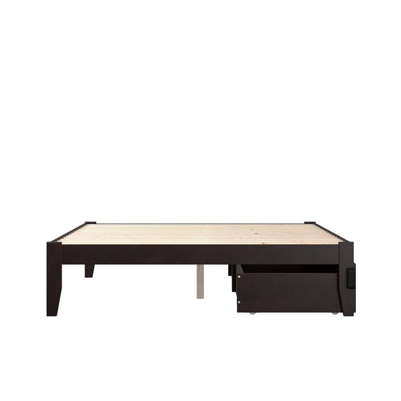 AFI Colorado Modern Wood Queen Bed with 2 Drawers in Espresso