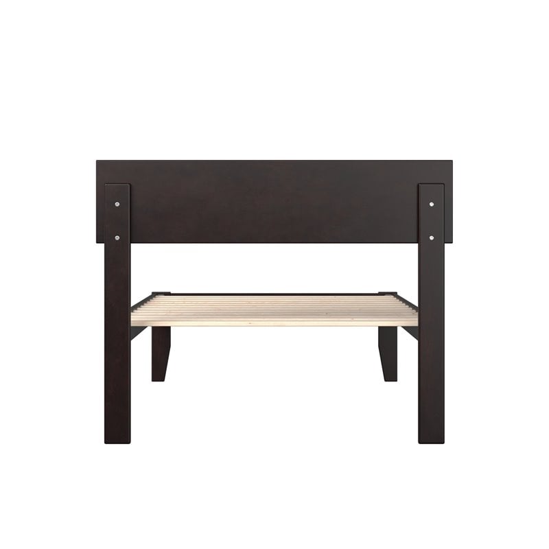 AFI Boston Modern Solid Wood Twin Size Platform Bed in Espresso