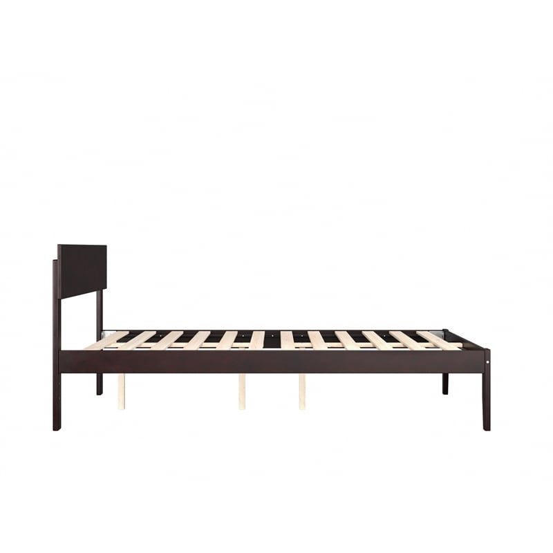 AFI Boston Solid Wood Full Size Platform Bed in Espresso Brown