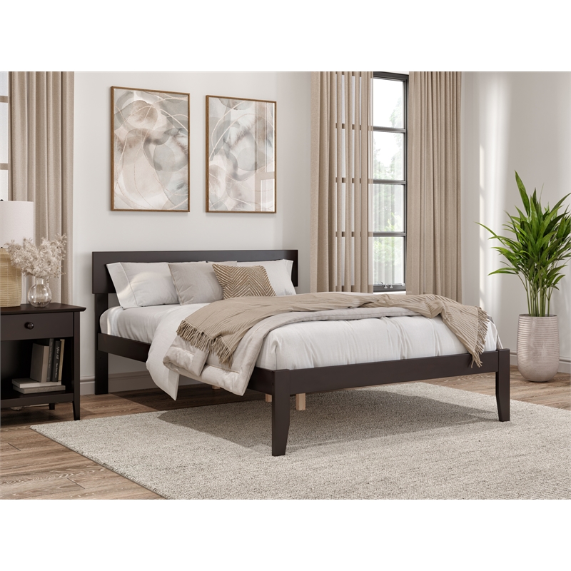 AFI Boston Solid Wood Full Size Platform Bed in Espresso Brown