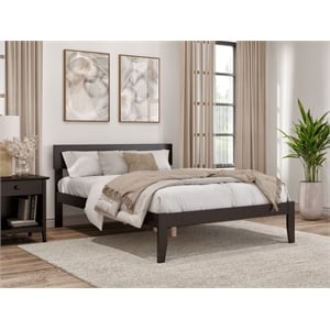 AFI Boston Solid Wood Full Size Platform Bed in Espresso Brown