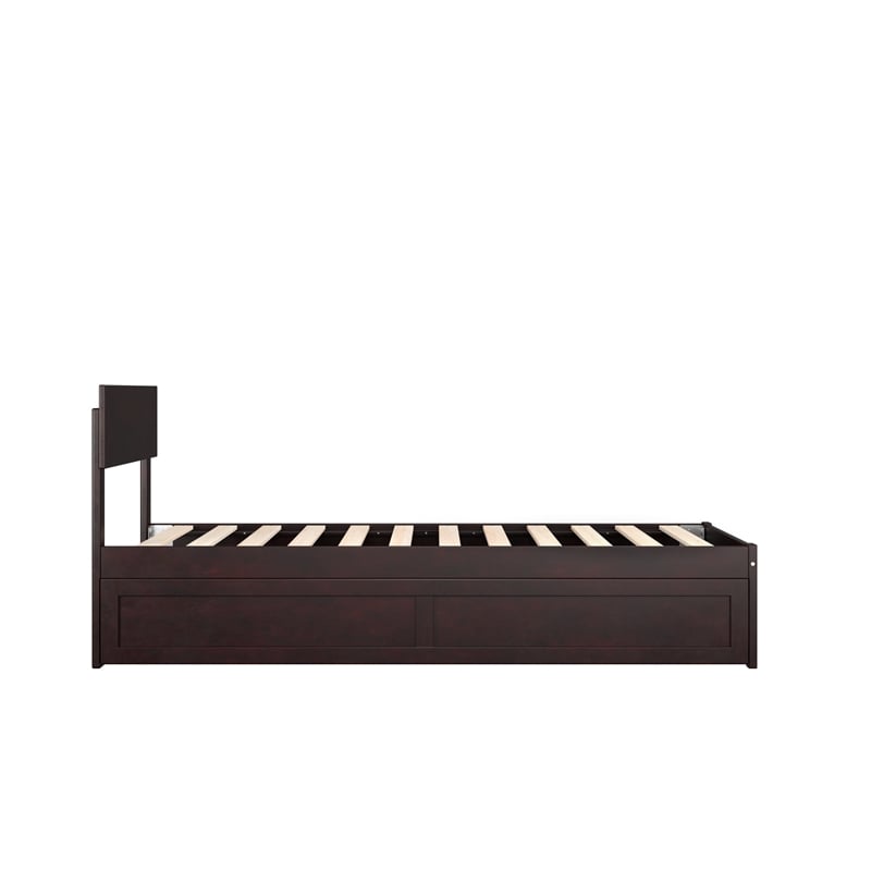 AFI Boston Modern Wood Twin Bed with Twin Trundle in Espresso