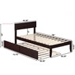 AFI Boston Modern Wood Twin Bed with Twin Trundle in Espresso