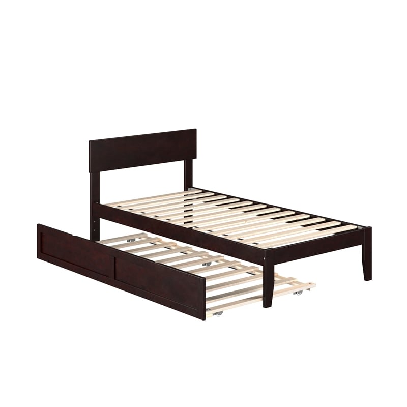 AFI Boston Modern Wood Twin Bed with Twin Trundle in Espresso