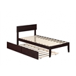 AFI Boston Modern Wood Twin Bed with Twin Trundle in Espresso