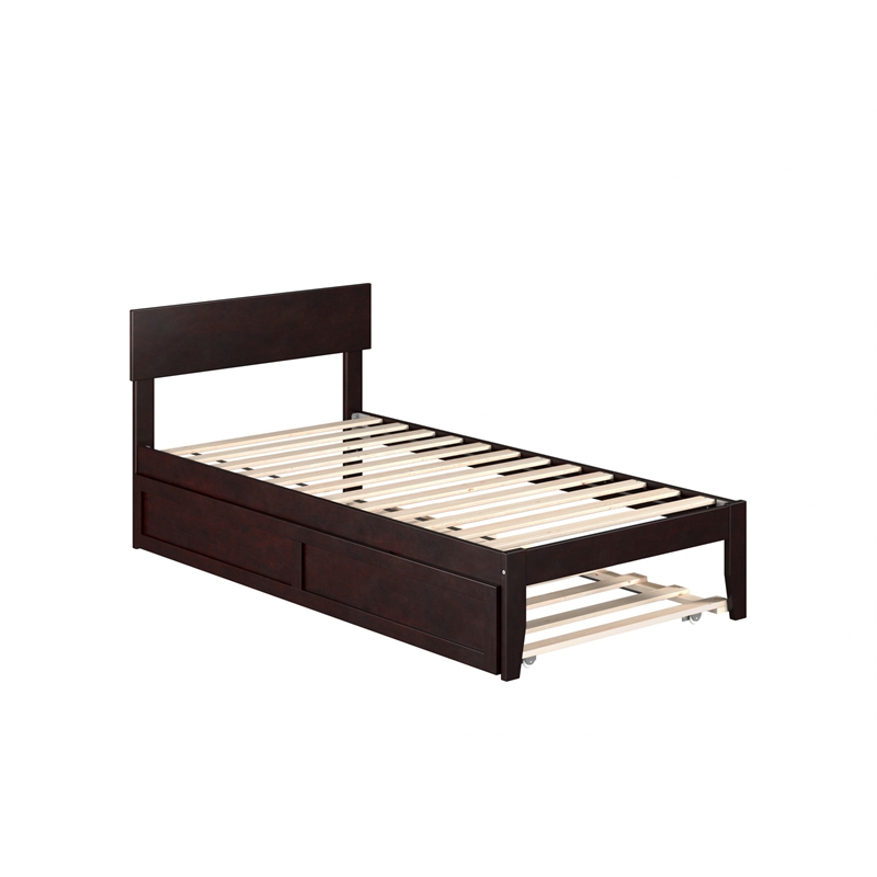 AFI Boston Modern Wood Twin Bed with Twin Trundle in Espresso