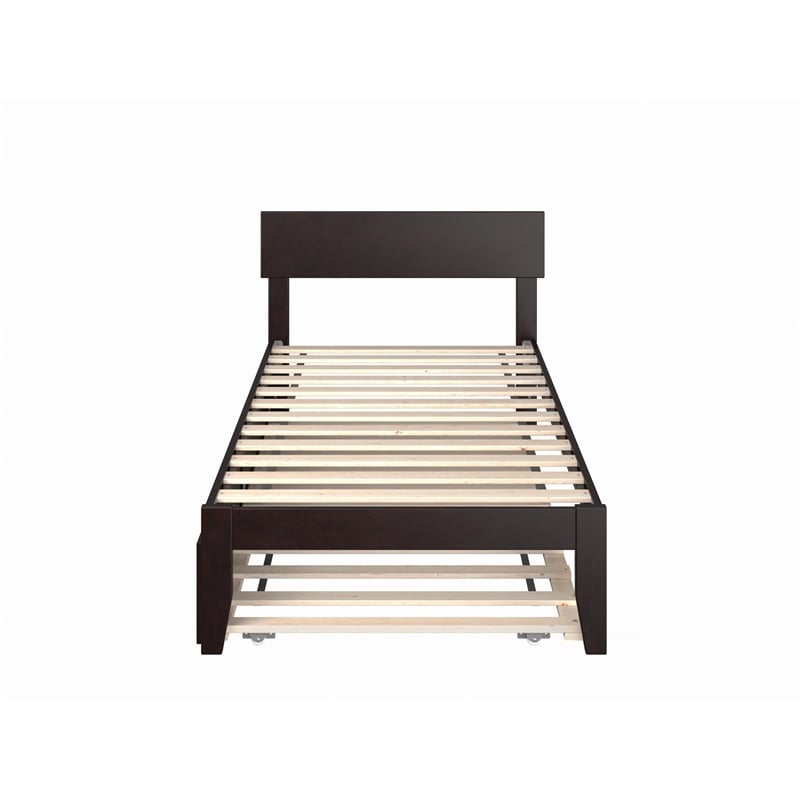 AFI Boston Modern Wood Twin Bed with Twin Trundle in Espresso
