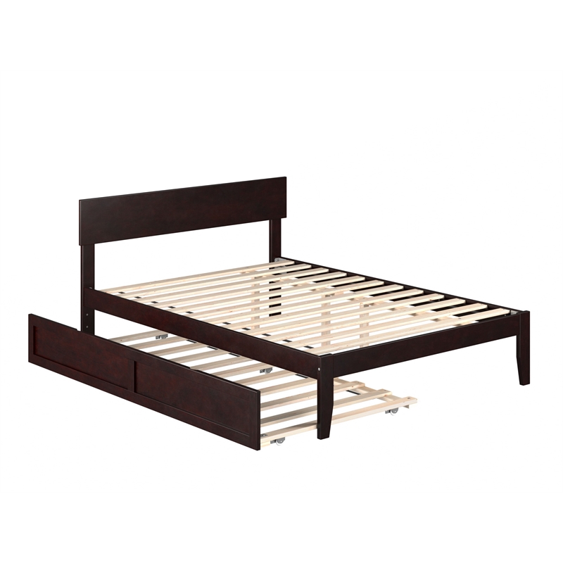 AFI Boston Modern Wood Full Bed with Twin Trundle in Espresso