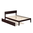AFI Boston Modern Wood Full Bed with Twin Trundle in Espresso