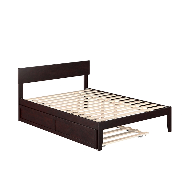 AFI Boston Modern Wood Full Bed with Twin Trundle in Espresso