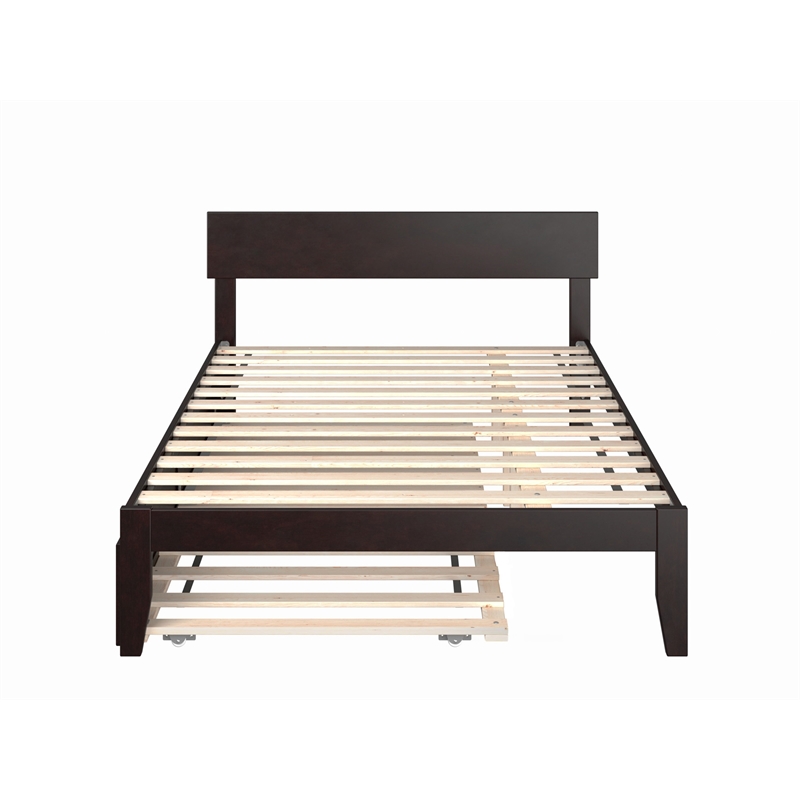 AFI Boston Modern Wood Full Bed with Twin Trundle in Espresso