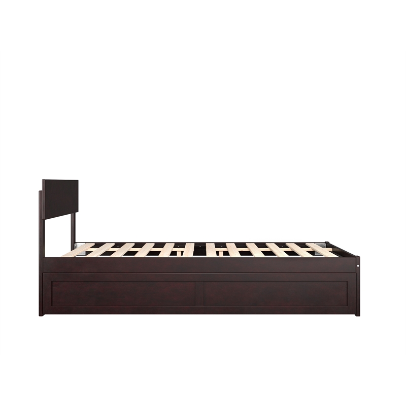 AFI Boston Modern Wood Full Bed with Twin Trundle in Espresso