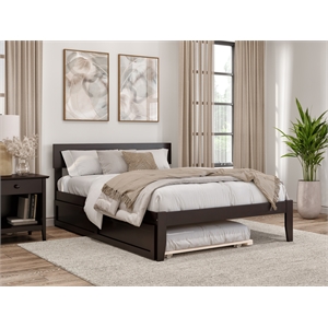 AFI Boston Modern Wood Full Bed with Twin Trundle in Espresso