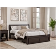 AFI Boston Modern Wood Full Bed with Foot Drawer in Espresso