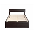 AFI Boston Modern Wood Full Bed with Foot Drawer in Espresso