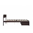 AFI Boston Modern Wood Full Bed with Foot Drawer in Espresso