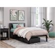 AFI Boston Modern Solid Wood Twin Bed with 2 Storage Drawers in Espresso