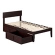 AFI Boston Modern Solid Wood Twin Bed with 2 Storage Drawers in Espresso