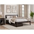 AFI Boston Modern Solid Wood Full Bed with 2 Drawers in Espresso