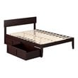 AFI Boston Modern Solid Wood Full Bed with 2 Drawers in Espresso