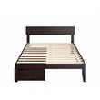 AFI Boston Modern Solid Wood Full Bed with 2 Drawers in Espresso