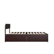 AFI Boston Modern Solid Wood Full Bed with 2 Drawers in Espresso