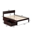 AFI Boston Modern Solid Wood Full Bed with 2 Drawers in Espresso