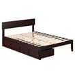 AFI Boston Modern Solid Wood Full Bed with 2 Drawers in Espresso