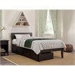 AFI Boston Wood Twin Extra Long Bed with 2 Drawers in Espresso
