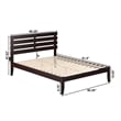 AFI Oxford Modern Solid Wood Platform Queen Bed with USB Charger in Espresso