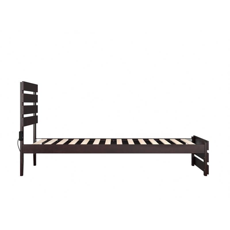 AFI Oxford Wood Twin Extra Long Bed with Footboard in Espresso