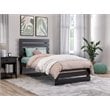 AFI Oxford Modern Wood Twin Bed with Footboard with USB Charger in Espresso