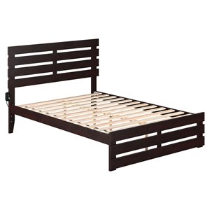 atlantic furniture oxford modern wood full bed with footboard in espresso