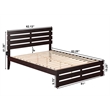AFI Oxford Solid Wood Queen Bed with Footboard and USB Charger in Espresso