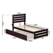 AFI Oxford Wood Twin Bed with Footboard and Twin Trundle in Espresso