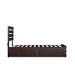 AFI Oxford Wood Twin Bed with Footboard and 2 Drawers in Espresso