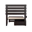 AFI Oxford Wood Twin Bed with Footboard and 2 Drawers in Espresso