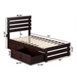 AFI Oxford Wood Twin Bed with Footboard and 2 Drawers in Espresso