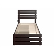 AFI Oxford Solid Wood Twin XL Bed w/ Footboard & Drawers in Espresso