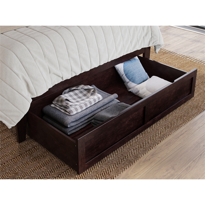 AFI Underbed Accessory Modern Wood Full Foot Drawer in Espresso