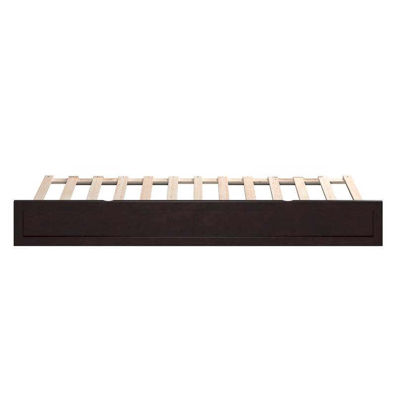 AFI Twin XL Solid Wood Modern Panel Trundle in Espresso Brown