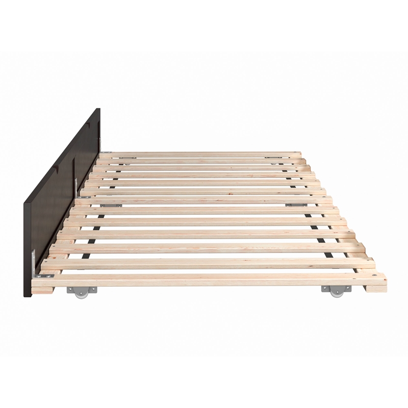 AFI Twin XL Solid Wood Modern Panel Trundle in Espresso Brown