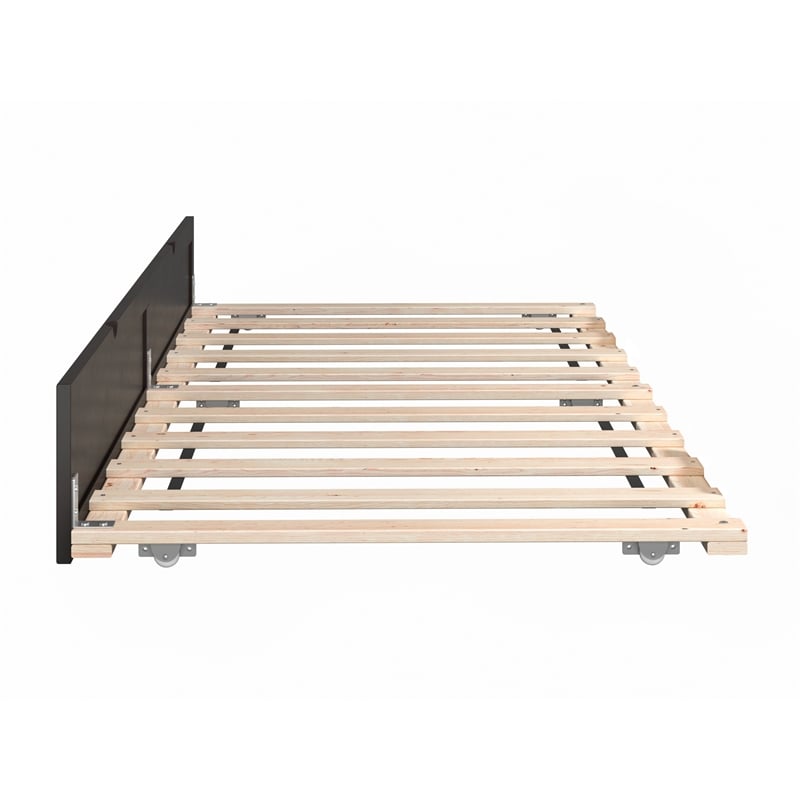 AFI Solid Wood Modern Twin Size Panel Trundle in Espresso
