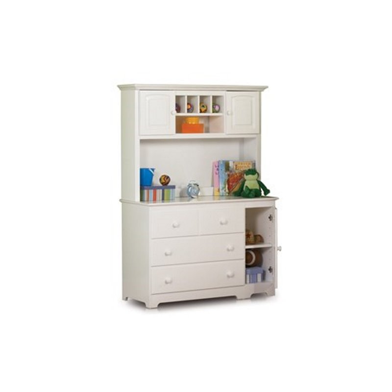 Atlantic Furniture Windsor Changing Table and Hutch in White 69142
