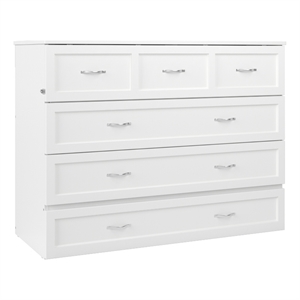 northfield queen white solid wood murphy bed chest with mattress