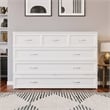 Northfield Queen Solid Wood Modern Murphy Bed Chest with Mattress in White