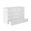 Northfield Queen Solid Wood Modern Murphy Bed Chest with Mattress in White