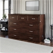 Northfield Queen Solid Wood Modern Murphy Bed Chest with Mattress in Burnt Amber