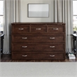 Northfield Queen Solid Wood Modern Murphy Bed Chest with Mattress in Burnt Amber