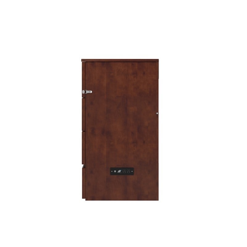 Northfield Queen Solid Wood Modern Murphy Bed Chest with Mattress  in Walnut